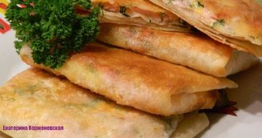 Рецепт Лаваша с ветчиной, сыром и зеленью