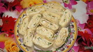 Рецепт Рулетиков из лаваша с чесноком