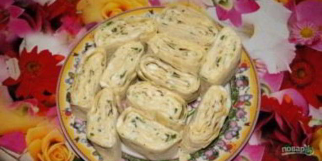 Рецепт рулетиков из лаваша с чесноком