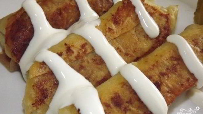 Рецепт рулетов из лаваша с печенью