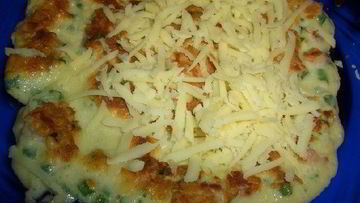 Рецепт Лепешки на завтрак с яйцами и колбасой