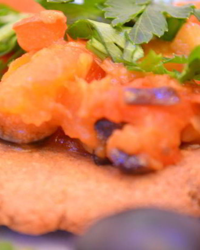 Рецепт ржаных лепешек с овощным рагу