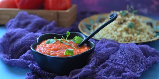 Рецепт Турецкого острого соуса из печеных овощей к крупам и лепешкам