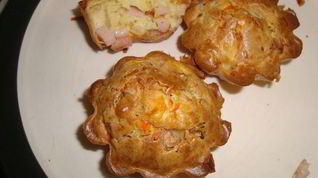 Рецепт Овощных маффинов с ветчиной