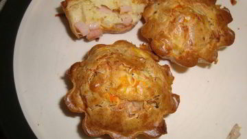 Рецепт Овощных маффинов с ветчиной