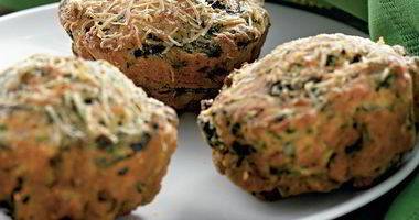 Рецепт Шпинатных маффинов с сыром и мускатом