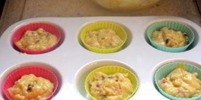 Рецепт закусочных маффинов с ветчиной