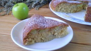 Рецепт Манника с яблоками на кефире