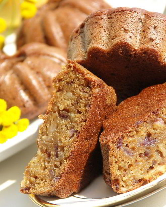 Рецепт ржаных манников с грушами и яблоками