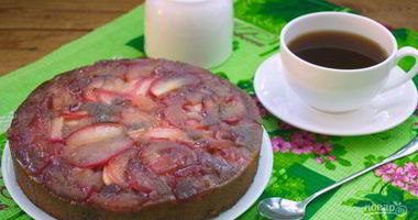 Рецепт Шоколадного манника с карамельными яблоками