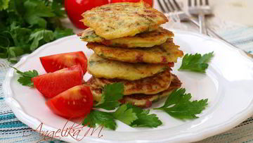 Рецепт Кабачковых оладий с колбасой
