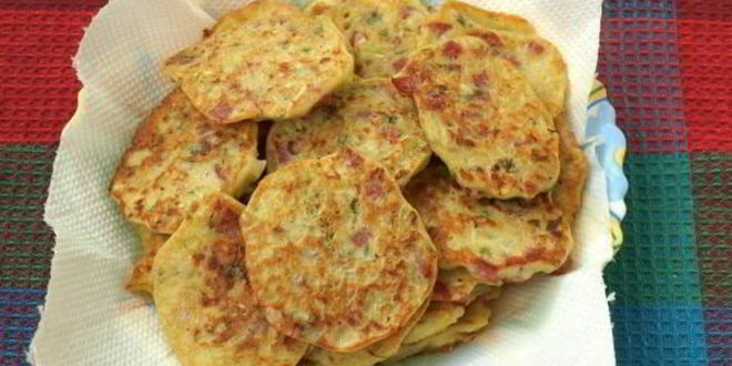 Рецепт кабачковых оладий с колбасой