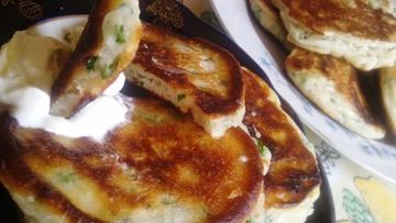 Рецепт Оладушек с зеленым луком