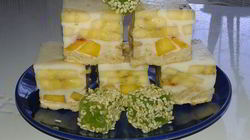 Рецепт Фруктово-сметанного желе с печеньем