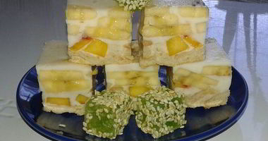 Рецепт Фруктово-сметанного желе с печеньем