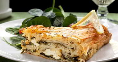 Рецепт Греческого пирога со шпинатом и фетой