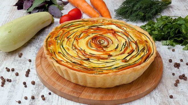 Рецепт киша с кабачками и морковью