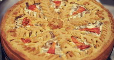 Рецепт Открытого рыбного пирога с грибами