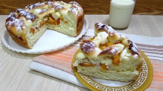 Рецепт Персикового пирога на дрожжевом тесте