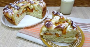 Рецепт Персикового пирога на дрожжевом тесте