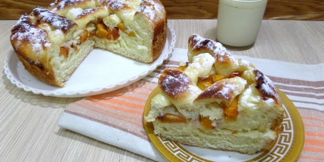 Рецепт персикового пирога на дрожжевом тесте