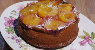 Рецепт Пирога-перевертыша с персиками