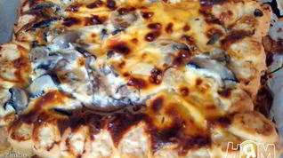 Рецепт Пирога розочки с фаршем и грибами