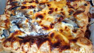 Рецепт Пирога розочки с фаршем и грибами