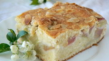 Рецепт Пирога с ревенем и миндалем