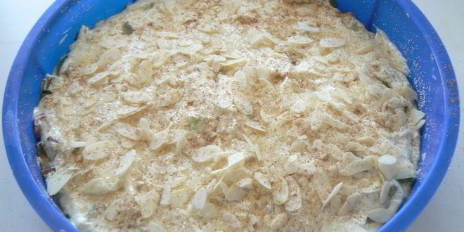 Рецепт пирога с ревенем и миндалем