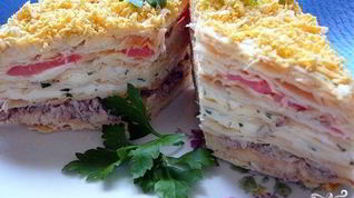 Рецепт Закусочного пирога с консервой