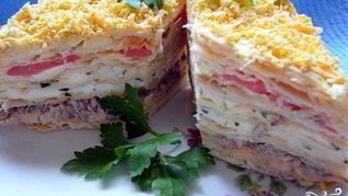 Рецепт Закусочного пирога с консервой