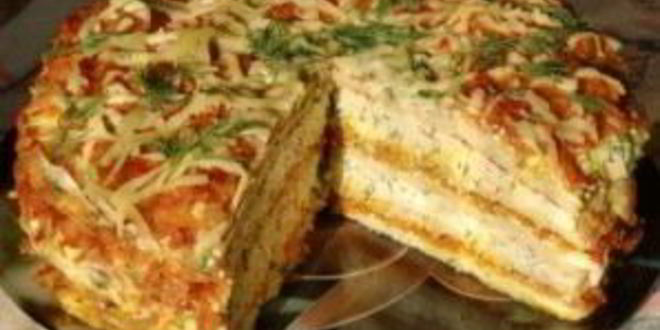 Рецепт закусочного пирога с консервой