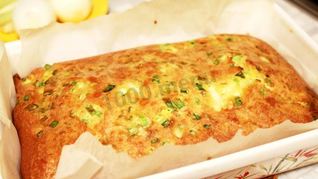 Рецепт Заливного пирога с яйцом и зеленым луком на кефире