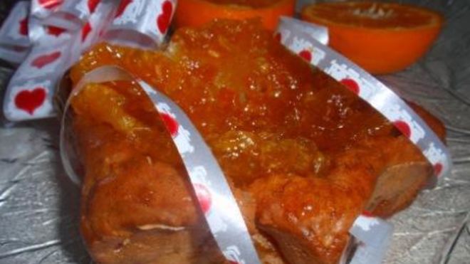 Рецепт бананова-творожных пирожные с мандариновыми цукатами