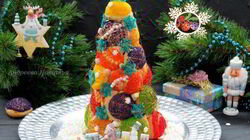 Рецепт Елочки из пирожных Шу с пломбирным кремом