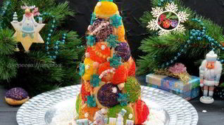 Рецепт Елочки из пирожных Шу с пломбирным кремом