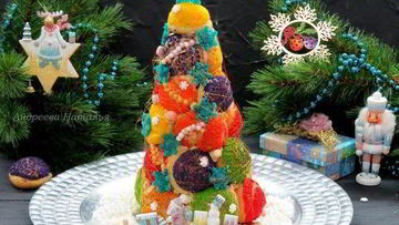 Рецепт Елочки из пирожных Шу с пломбирным кремом