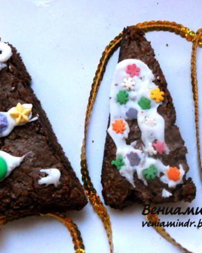 Рецепт пирожного christmas tree brownies