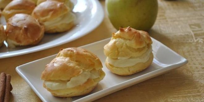 Рецепт швейцарских заварных пирожных с яблочным кремом