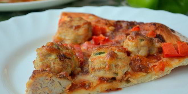 Рецепт Итальянской пиццы с острыми куриными фрикадельками