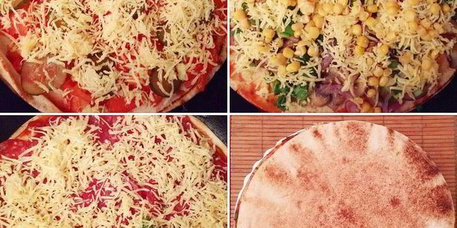 Рецепт многослойной экспресс-пиццы на сковороде