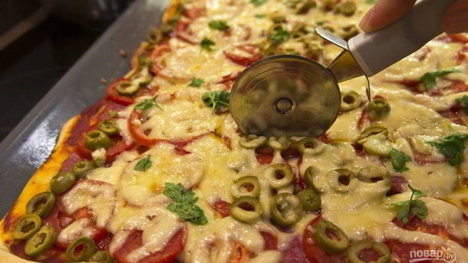Рецепт пиццы на противне в духовке
