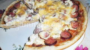 Рецепт Пиццы с грибами в мультиварке