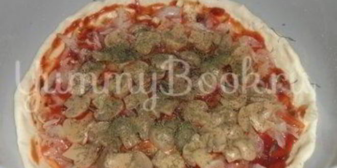 Рецепт пиццы с грибами в мультиварке