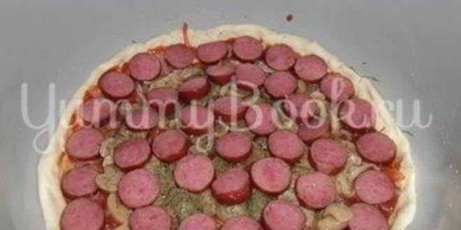 Рецепт пиццы с грибами в мультиварке