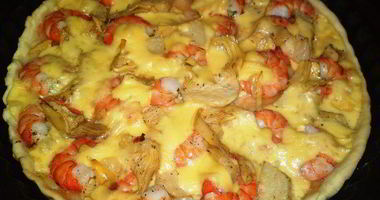 Рецепт Пиццы с креветками и артишоками