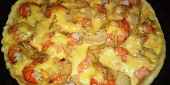 Рецепт Пиццы с креветками и артишоками