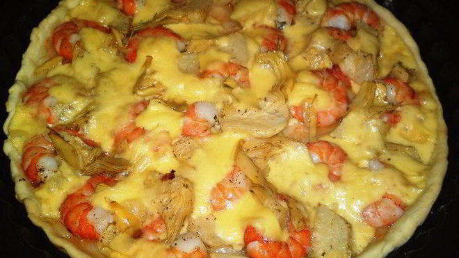 Рецепт пиццы с креветками и артишоками