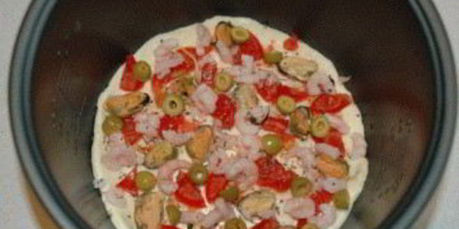 Рецепт пиццы с креветками в мультиварке